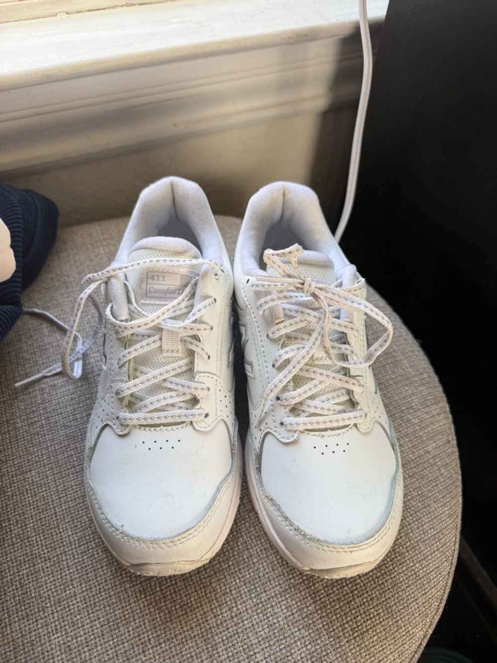 New Balance White and Silver Women's Comfort Sneakers - Picture 6 of 6